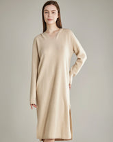 Robe Tricotée en Cachemire à Capuche